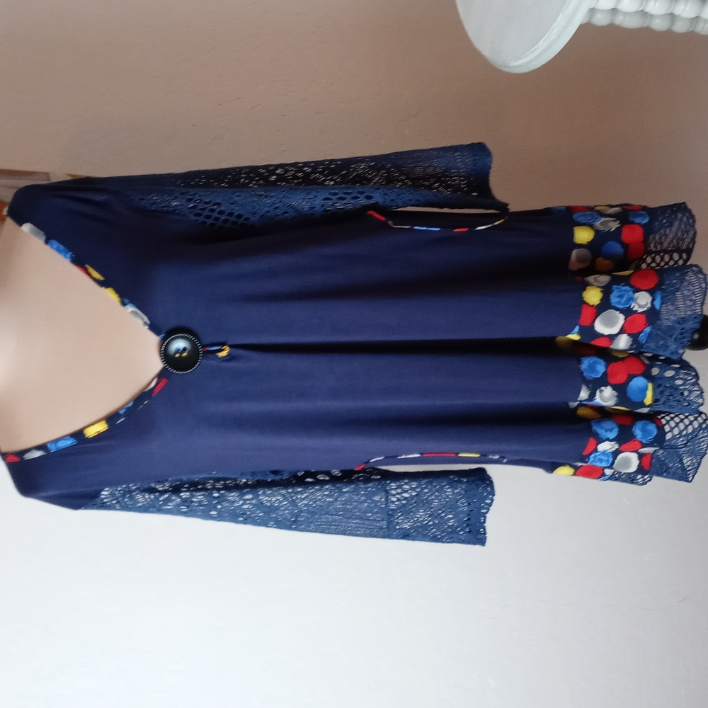 Aster by Firmiana Mixed Media Tunic Shirt